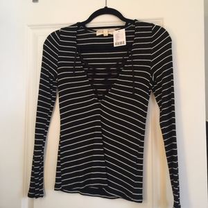 Lace up long sleeve shirt